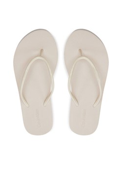 Calvin Klein Japonki Flatform Ff Deboss Logo Tpu HW0HW01977 Beżowy ze sklepu MODIVO w kategorii Klapki damskie - zdjęcie 182621056