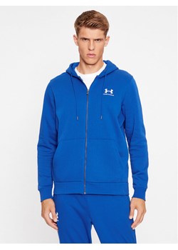 Under Armour Bluza Ua Essential Fleece Fz Hood 1373881 Niebieski Loose Fit ze sklepu MODIVO w kategorii Bluzy męskie - zdjęcie 182621168