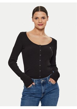 Tommy Jeans Bluzka DW0DW18431 Czarny Slim Fit ze sklepu MODIVO w kategorii Bluzki damskie - zdjęcie 182621277