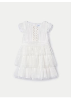 Mayoral Sukienka elegancka 03912 Écru Regular Fit ze sklepu MODIVO w kategorii Sukienki dziewczęce - zdjęcie 182621796