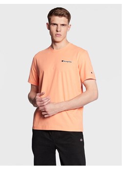 Champion T-Shirt Small Script Logo Embroidery 218006 Pomarańczowy Regular Fit ze sklepu MODIVO w kategorii T-shirty męskie - zdjęcie 182622829