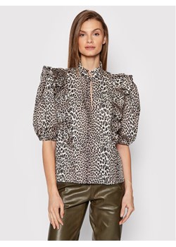 Notes Du Nord Bluzka Blakely 12507 Brązowy Regular Fit ze sklepu MODIVO w kategorii Bluzki damskie - zdjęcie 182622999