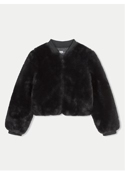Karl Lagerfeld Kids Futro Z30231 S Czarny Regular Fit ze sklepu MODIVO w kategorii Płaszcze dziewczęce - zdjęcie 182623125