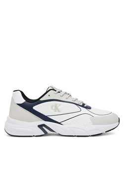 Calvin Klein Jeans Sneakersy Retro Tennis Low Knit Mix YM0YM01310 Biały ze sklepu MODIVO w kategorii Buty sportowe męskie - zdjęcie 182623257