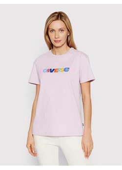 Converse T-Shirt 10022969-A04 Fioletowy Standard Fit ze sklepu MODIVO w kategorii Bluzki damskie - zdjęcie 182623579
