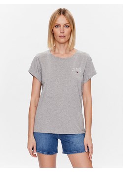 Tommy Hilfiger T-Shirt UW0UW04525 Szary Regular Fit ze sklepu MODIVO w kategorii Bluzki damskie - zdjęcie 182623766