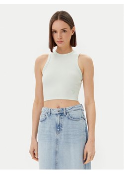 Guess Top V3GP19 K8RT2 Écru Slim Fit ze sklepu MODIVO w kategorii Bluzki damskie - zdjęcie 182623785