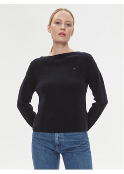 Tommy Hilfiger Sweter WW0WW40345 Granatowy Relaxed Fit ze sklepu MODIVO w kategorii Swetry damskie - zdjęcie 182623796