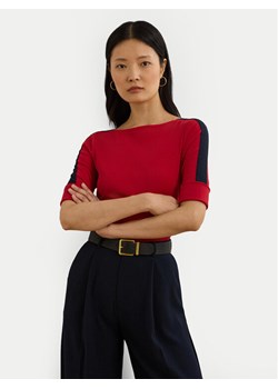 LAUREN RALPH LAUREN Bluzka 200957589002 Czerwony Slim Fit ze sklepu MODIVO w kategorii Bluzki damskie - zdjęcie 182624385
