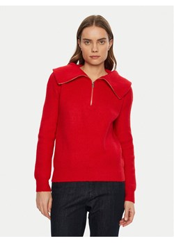 Morgan Sweter 242-MCOLAR Czerwony Regular Fit ze sklepu MODIVO w kategorii Swetry damskie - zdjęcie 182624477