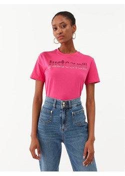 Just Cavalli T-Shirt 75PAHE00 Różowy Regular Fit ze sklepu MODIVO w kategorii Bluzki damskie - zdjęcie 182625356