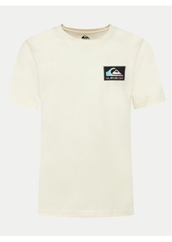 Quiksilver T-Shirt Back Flash EQYZT07605 Écru Regular Fit ze sklepu MODIVO w kategorii T-shirty męskie - zdjęcie 182625399