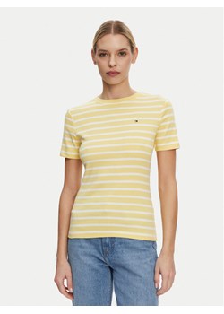 Tommy Hilfiger T-Shirt New Cody WW0WW40587 Żółty Slim Fit ze sklepu MODIVO w kategorii Bluzki damskie - zdjęcie 182625569