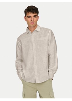 Only & Sons Koszula Caiden 22031804 Beżowy Regular Fit ze sklepu MODIVO w kategorii Koszule męskie - zdjęcie 182625595