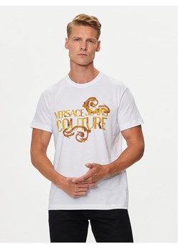 Versace Jeans Couture T-Shirt 76GAHG00 Biały Regular Fit ze sklepu MODIVO w kategorii T-shirty męskie - zdjęcie 182626209