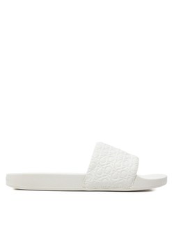 Calvin Klein Klapki Slide Saff Mono HW0HW02106 Biały ze sklepu MODIVO w kategorii Klapki damskie - zdjęcie 182627398