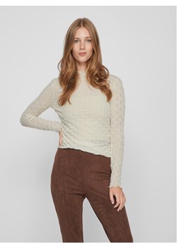 Vila Bluzka 14088387 Beżowy Slim Fit ze sklepu MODIVO w kategorii Bluzki damskie - zdjęcie 182627498