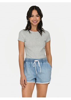 ONLY T-Shirt Elina 15320229 Szary Slim Fit ze sklepu MODIVO w kategorii Bluzki damskie - zdjęcie 182627637