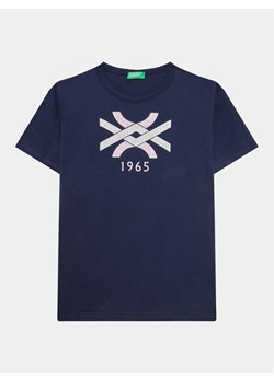 United Colors Of Benetton T-Shirt 3I1XC10D1 Granatowy Regular Fit ze sklepu MODIVO w kategorii T-shirty chłopięce - zdjęcie 182627647