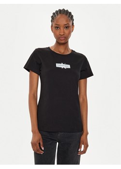 Calvin Klein Jeans T-Shirt Faded Monologo J20J223625 Czarny Slim Fit ze sklepu MODIVO w kategorii Bluzki damskie - zdjęcie 182627687