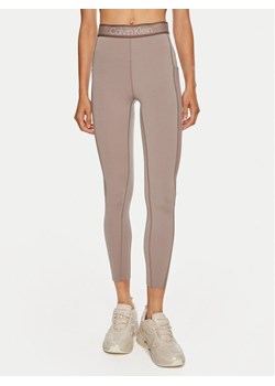Calvin Klein Performance Legginsy 00GWF4L608 Beżowy Slim Fit ze sklepu MODIVO w kategorii Spodnie damskie - zdjęcie 182627707
