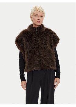 Haveone Bezrękawnik KLA-M017 Brązowy Loose Fit ze sklepu MODIVO w kategorii Kamizelki damskie - zdjęcie 182627748