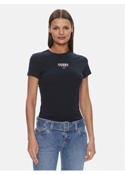 Tommy Jeans T-Shirt Essential DW0DW17839 Granatowy Slim Fit ze sklepu MODIVO w kategorii Bluzki damskie - zdjęcie 182628088