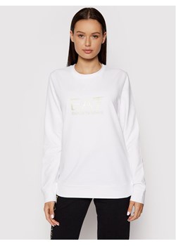 EA7 Emporio Armani Bluza 8NTM35 TJCQZ 0101 Biały Regular Fit ze sklepu MODIVO w kategorii Bluzy damskie - zdjęcie 182629118