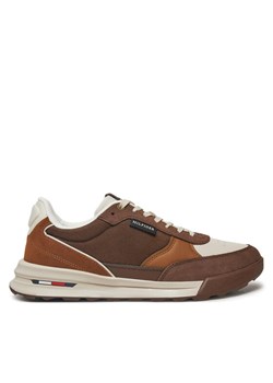 Tommy Hilfiger Sneakersy Retro Runner Mix Rwb FM0FM05371 Brązowy ze sklepu MODIVO w kategorii Buty sportowe męskie - zdjęcie 182629336