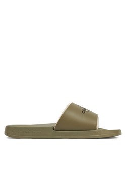 Calvin Klein Jeans Klapki Slide Rubber Neoprene Monologo YM0YM00361 Khaki ze sklepu MODIVO w kategorii Klapki męskie - zdjęcie 182629337