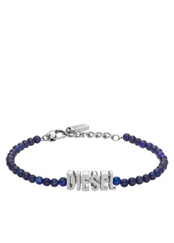Diesel Bransoletka Blue Agate Beaded Bracelet DX1544040 Niebieski ze sklepu MODIVO w kategorii Bransolety - zdjęcie 182629539