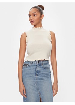 Vero Moda Bluzka Gold 10297855 Beżowy Slim Fit ze sklepu MODIVO w kategorii Bluzki damskie - zdjęcie 182629597