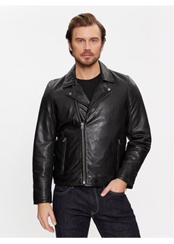 Pepe Jeans Kurtka skórzana Valen PM402881 Czarny Regular Fit ze sklepu MODIVO w kategorii Kurtki męskie - zdjęcie 182629815