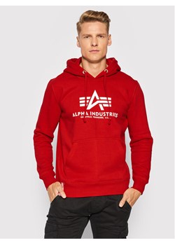 Alpha Industries Bluza Basic 178312 Czerwony Regular Fit ze sklepu MODIVO w kategorii Bluzy męskie - zdjęcie 182629865