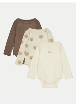 Gap Komplet 3 par body dziecięcych 600961-02 Beżowy ze sklepu MODIVO w kategorii Body niemowlęce - zdjęcie 182630029