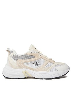 Calvin Klein Jeans Sneakersy Retro Tennis Su-Mesh Wn YW0YW00891 Beżowy ze sklepu MODIVO w kategorii Buty sportowe damskie - zdjęcie 182630279