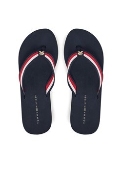 Tommy Hilfiger Japonki Th Corporate Wedge Beach Sandal FW0FW08520 Granatowy ze sklepu MODIVO w kategorii Klapki damskie - zdjęcie 182630549