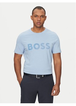 BOSS T-Shirt Tape Logo 50530990 Błękitny Regular Fit ze sklepu MODIVO w kategorii T-shirty męskie - zdjęcie 182630586