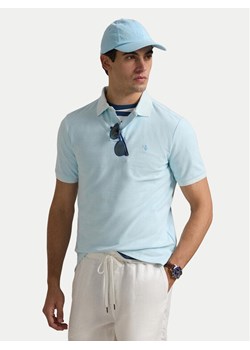 Polo Ralph Lauren Polo 710969626002 Błękitny Custom Slim Fit ze sklepu MODIVO w kategorii T-shirty męskie - zdjęcie 182630679