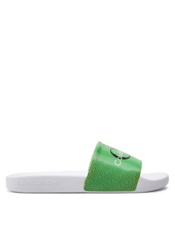 Calvin Klein Jeans Klapki Slide Lenticular Ml Wn YW0YW01403 Zielony ze sklepu MODIVO w kategorii Klapki damskie - zdjęcie 182630686