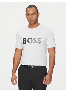 BOSS T-Shirt Tape Logo 50530990 Szary Regular Fit ze sklepu MODIVO w kategorii T-shirty męskie - zdjęcie 182630836
