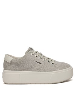 Calvin Klein Sneakersy Flatform Cup Lace Up W/Ml Felt HW0HW02325 Szary ze sklepu MODIVO w kategorii Buty sportowe damskie - zdjęcie 182631007