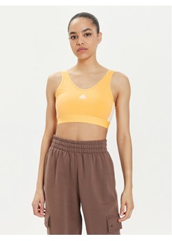 adidas Top Essentials 3-Stripes IR6110 Żółty Slim Fit ze sklepu MODIVO w kategorii Bluzki damskie - zdjęcie 182631446