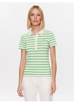 Tommy Hilfiger Polo 1985 WW0WW39530 Zielony Slim Fit ze sklepu MODIVO w kategorii Bluzki damskie - zdjęcie 182632338