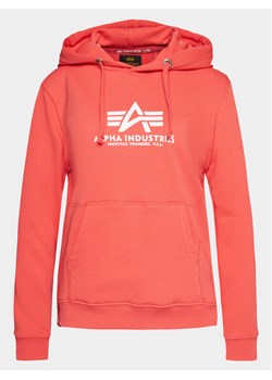 Alpha Industries Bluza New Basic 196032 Czerwony Regular Fit ze sklepu MODIVO w kategorii Bluzy damskie - zdjęcie 182632386