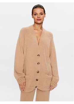 La Perla Kardigan 0056190 Beżowy Relaxed Fit - id: 0000302006120 - marki La Perla - 182632635 La Perla Kardigan 0056190 Beżowy Relaxed Fit ze sklepu MODIVO w kategorii Swetry damskie - zdjęcie 182632635