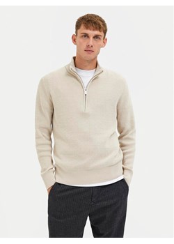 Selected Homme Sweter Rodney 16087985 Beżowy Regular Fit ze sklepu MODIVO w kategorii Swetry męskie - zdjęcie 182633446