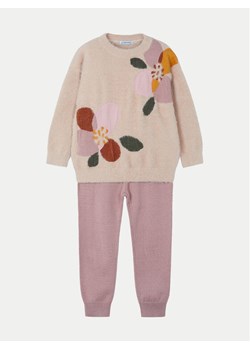 Mayoral Komplet sweter i spodnie materiałowe 4553 Różowy Regular Fit ze sklepu MODIVO w kategorii Komplety dziewczęce - zdjęcie 182633457