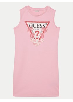Guess Sukienka codzienna J4RK38KA6W4 Różowy Regular Fit ze sklepu MODIVO w kategorii Sukienki dziewczęce - zdjęcie 182633477