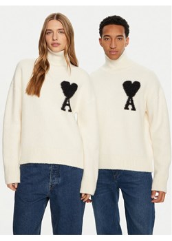 AMI PARIS Golf SPUKS425.KN0032 Écru Relaxed Fit ze sklepu MODIVO w kategorii Swetry męskie - zdjęcie 182634067